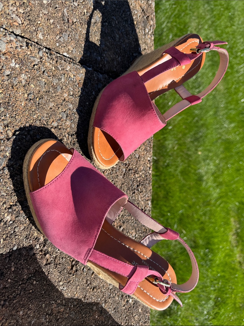 kate spade Open-Toe Slingback Sandals in Berry